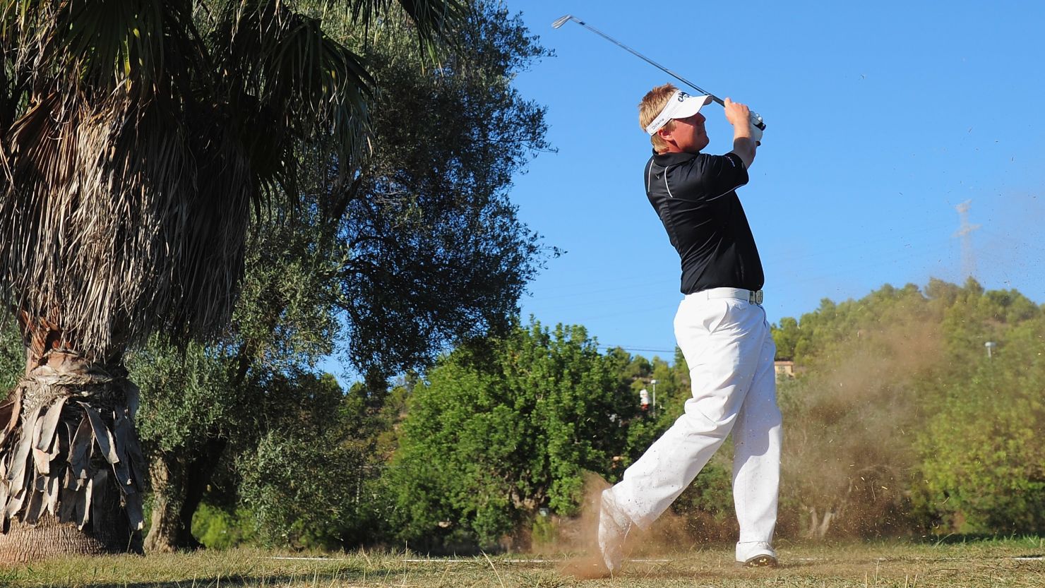 Ross McGowan plays a shot during the first round at the Club de Campo del Mediterraneo.