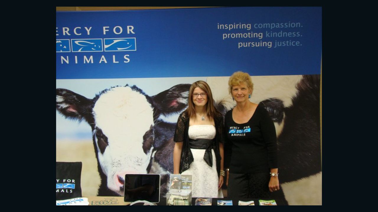 Niki, left, and Julie Gianni are vegans and actively participate in animal rights events. 