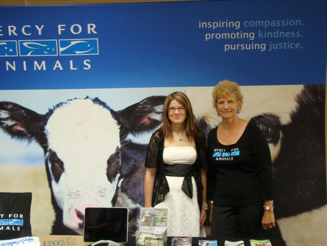 Niki, left, and Julie Gianni are vegans and actively participate in animal rights events. 