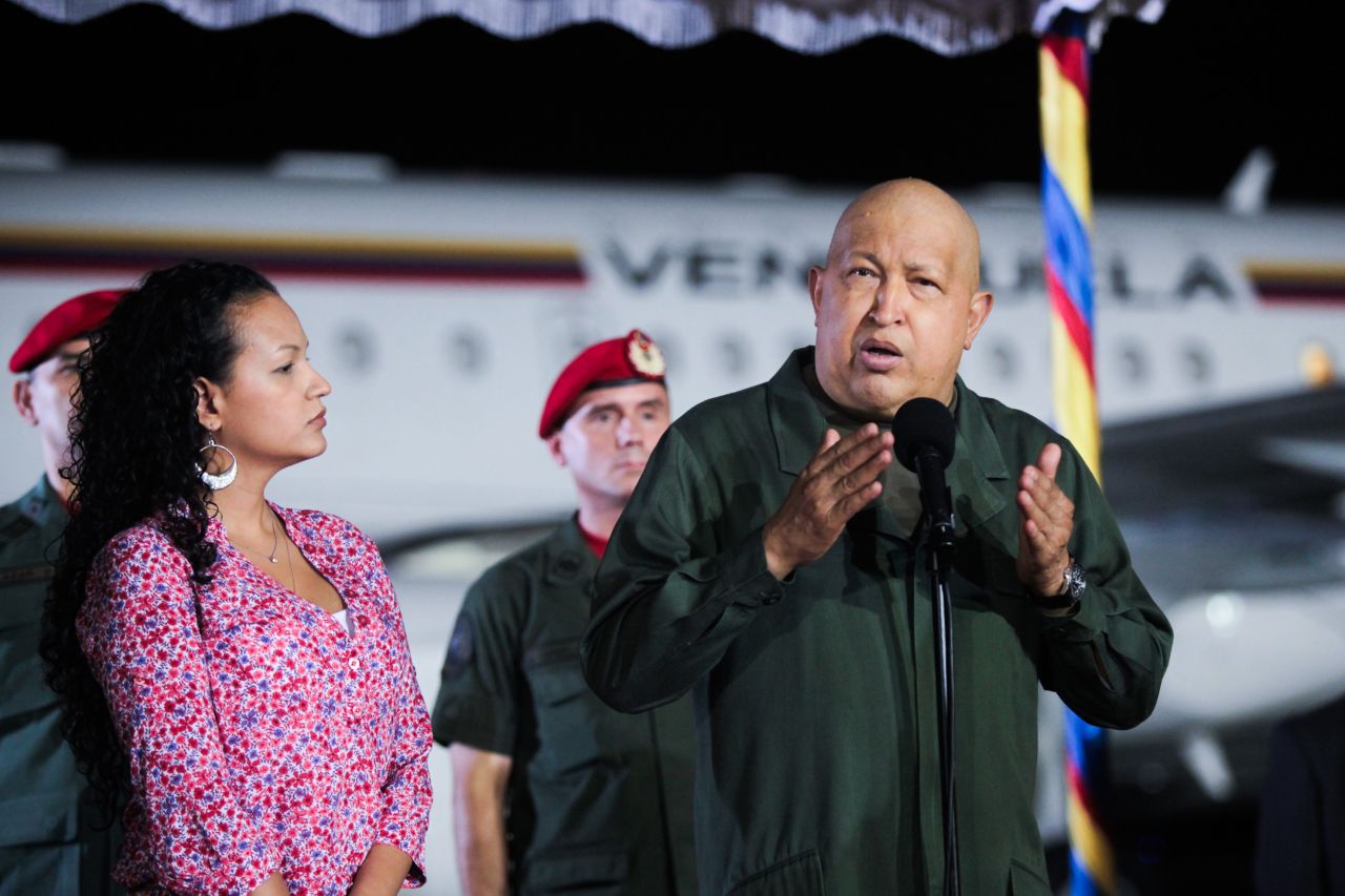 File photo of Venezuelan President Hugo Chavez delivering a speech in 2011.
