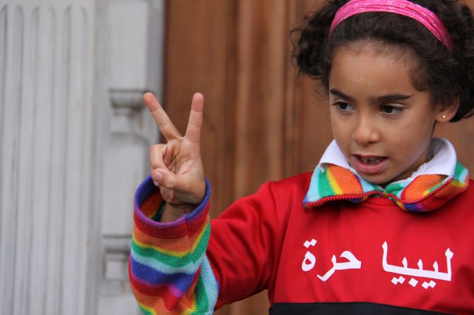Her sister, eight-year-old Bilquees, was also among the crowds which gathered at the embassy on news of the former dictator's death.