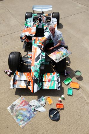 Formula One stars of past and present have put their signatures on the car, including 2008 world champion Lewis Hamilton, two-time title winner Fernando Alonso and F1 legend Jackie Stewart.