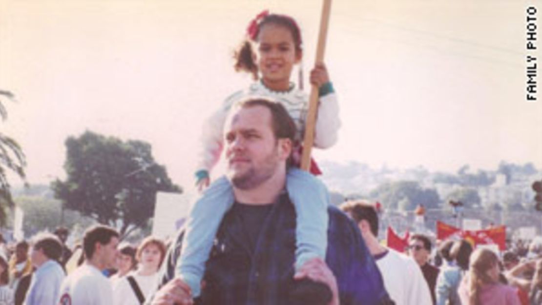 Meleia Willis-Starbuck, seen here with John Starbuck at a 1991 anti-war rally, died at age 19.