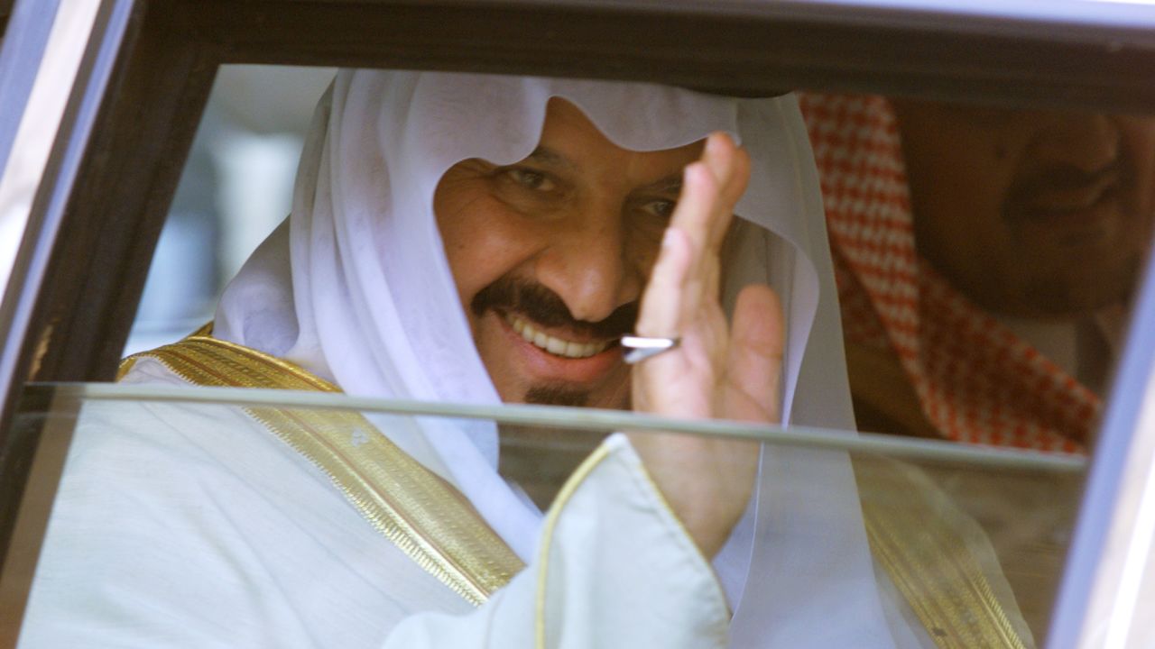 Saudi Arabian Crown Prince Sultan bin Abdul Aziz leaves the Elysee Palace in Paris, France, in 1999.