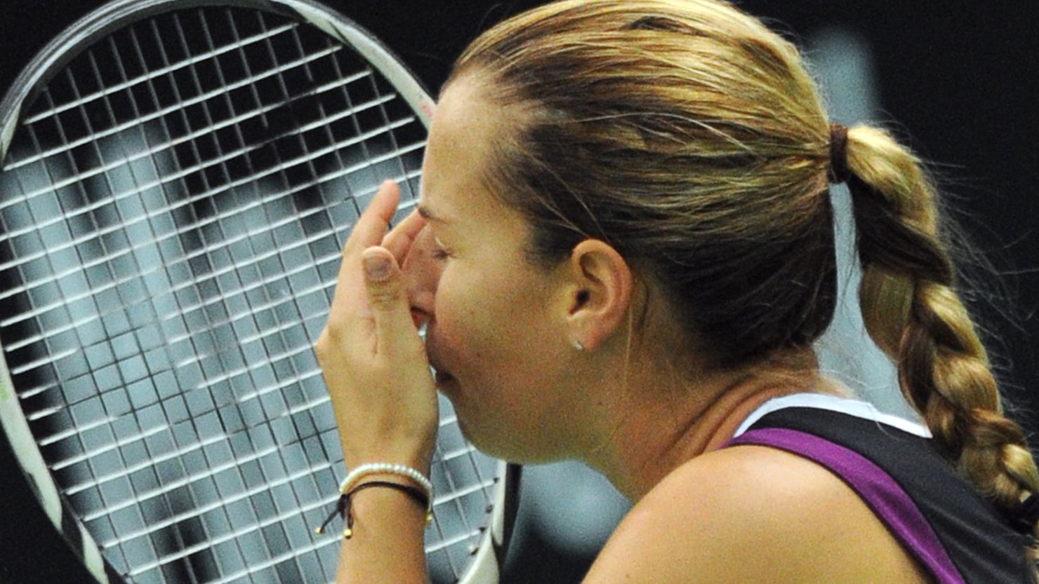 Dominika Cibulkova shows her emotion after sealing victory in the Kremlin Cup final  