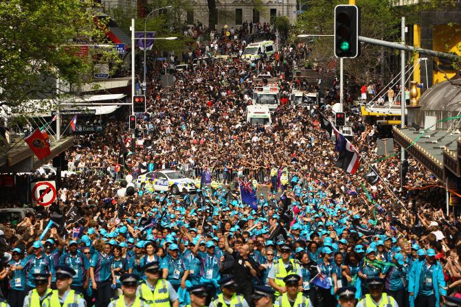 The streets of Auckland were jam packed for Monday's victory parade for the triumphant  All Blacks 