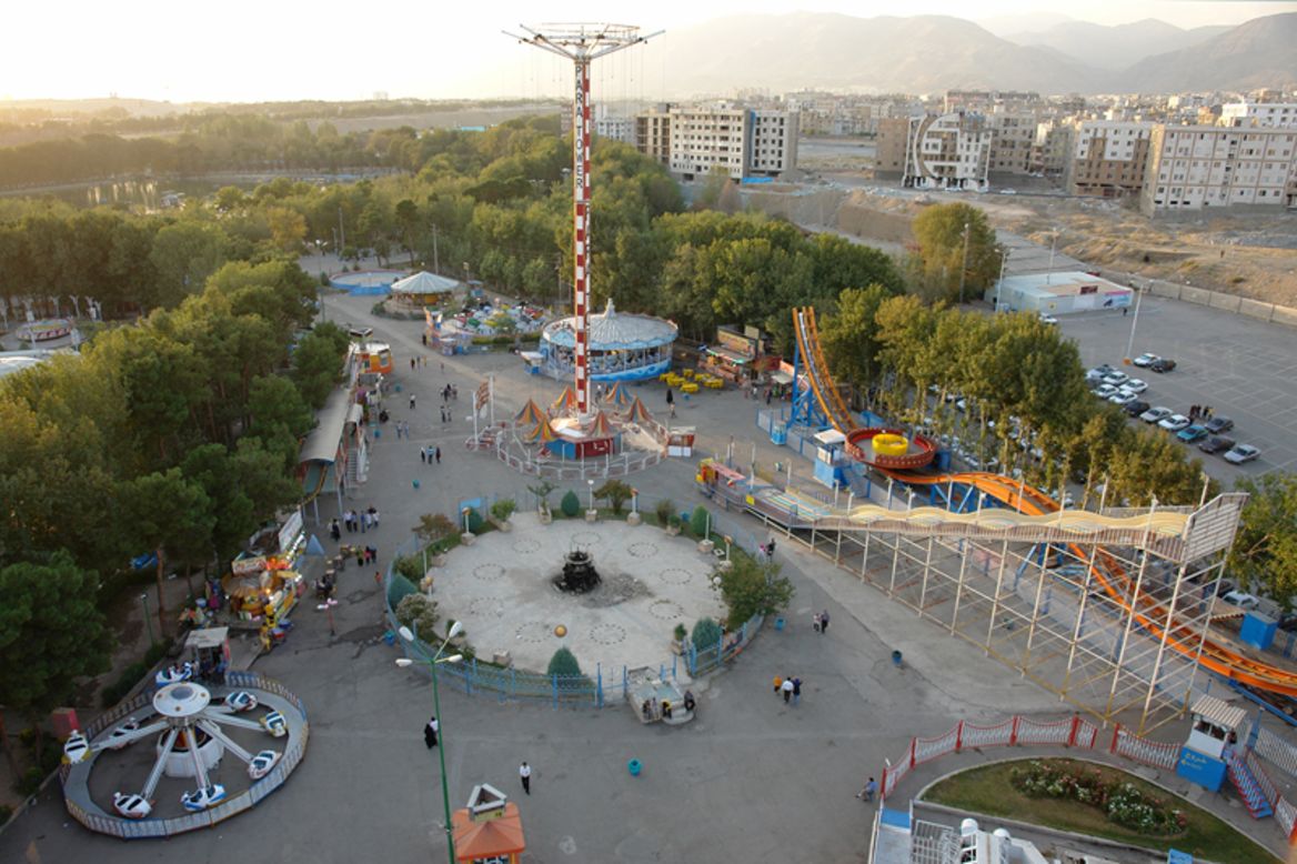 An aerial view of Tehran's Eram Park.