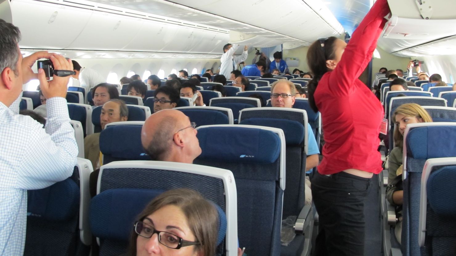 The first commercial flight of Boeing's new 787 Dreamliner from Tokyo to Hong Kong.