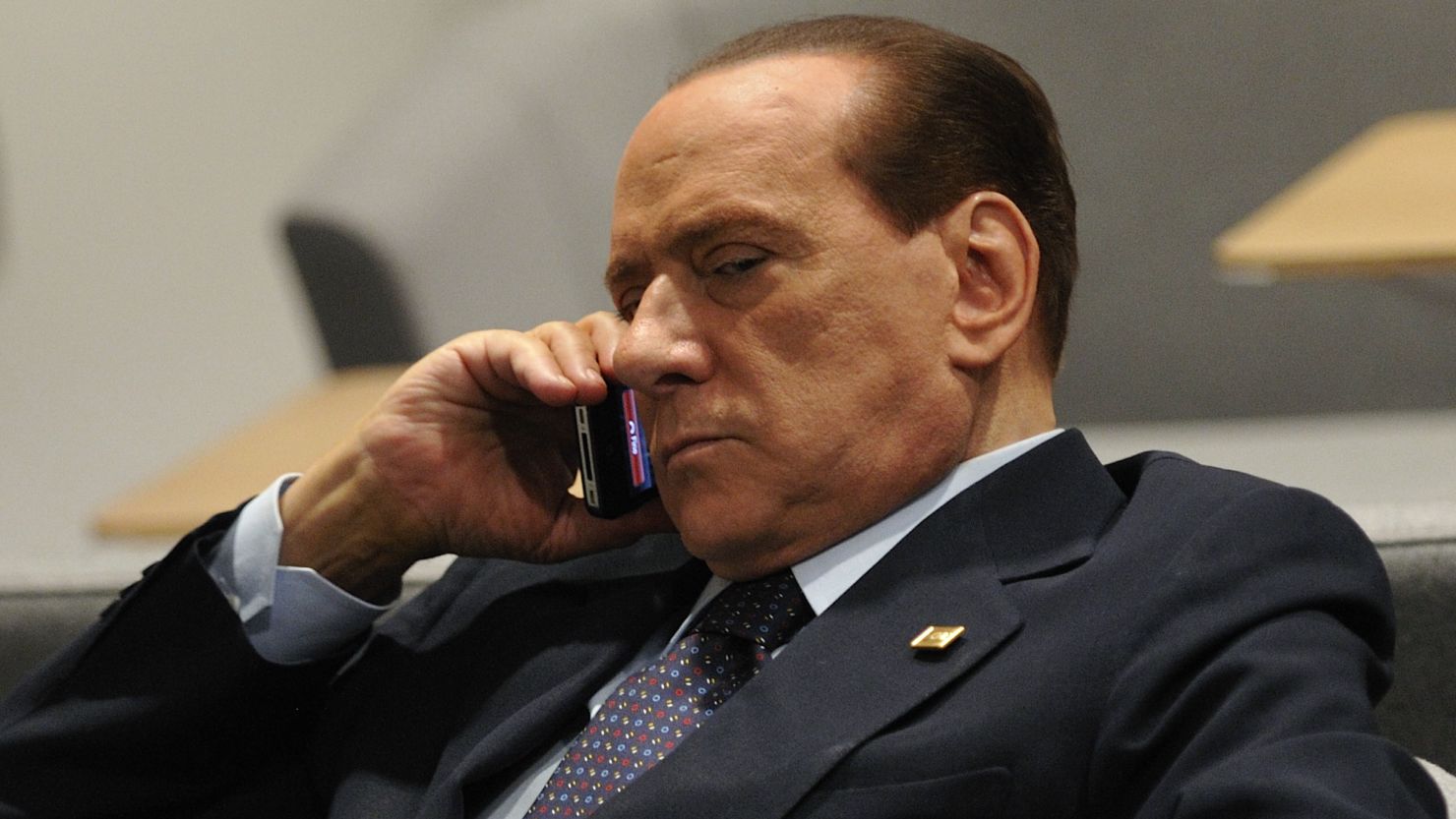Italian Prime Minister Silvio Berlusconi prior to a European Council meeting on Sunday at the EU headquarters in Brussels. 