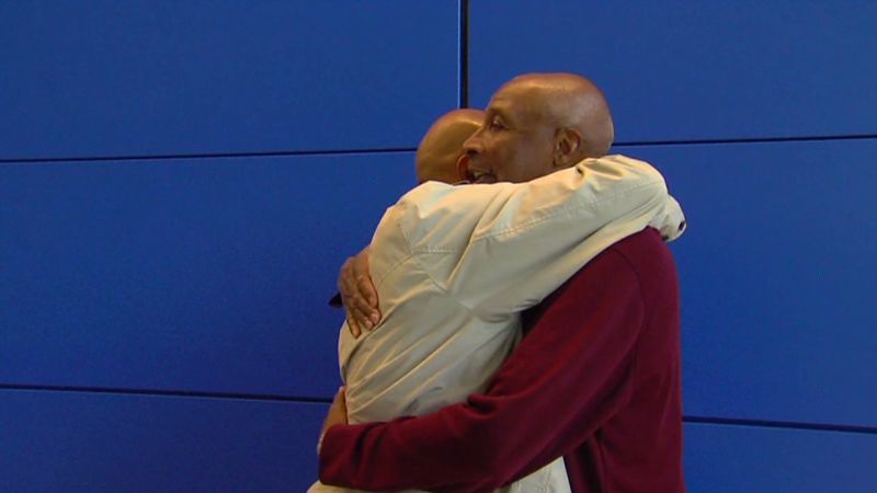 A 49-year-old man meets his father for the first time.