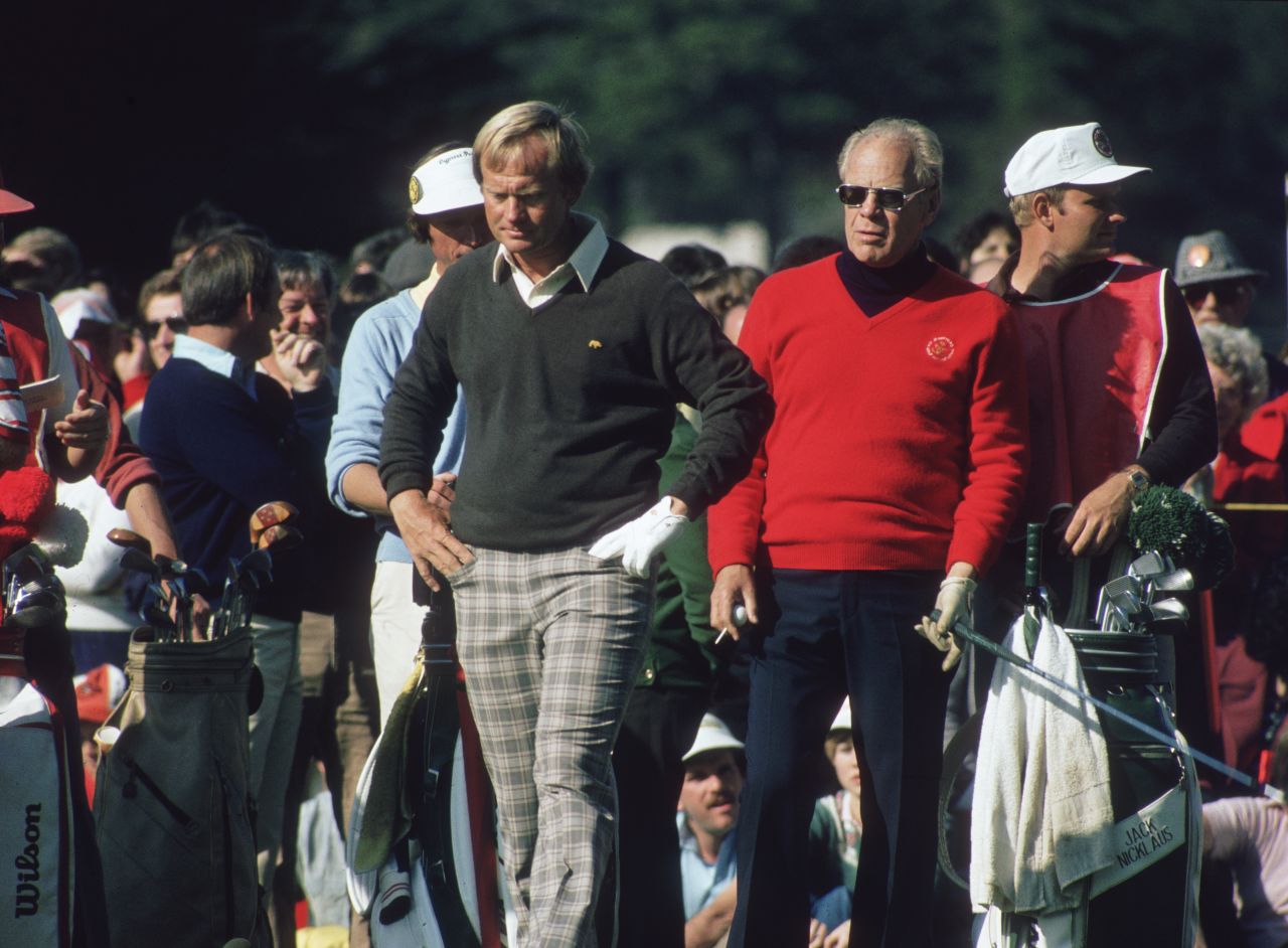 Former U.S. President Gerald Ford, seen here with Jack Nicklaus, was the first Honorary Chairman of the Presidents Cup in 1994. He also has history with the Harmon family, having played with Claude Snr.