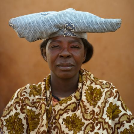 The traditional hat that the Herero wear represents the horns of cattle, an animal of significant importance to them. 