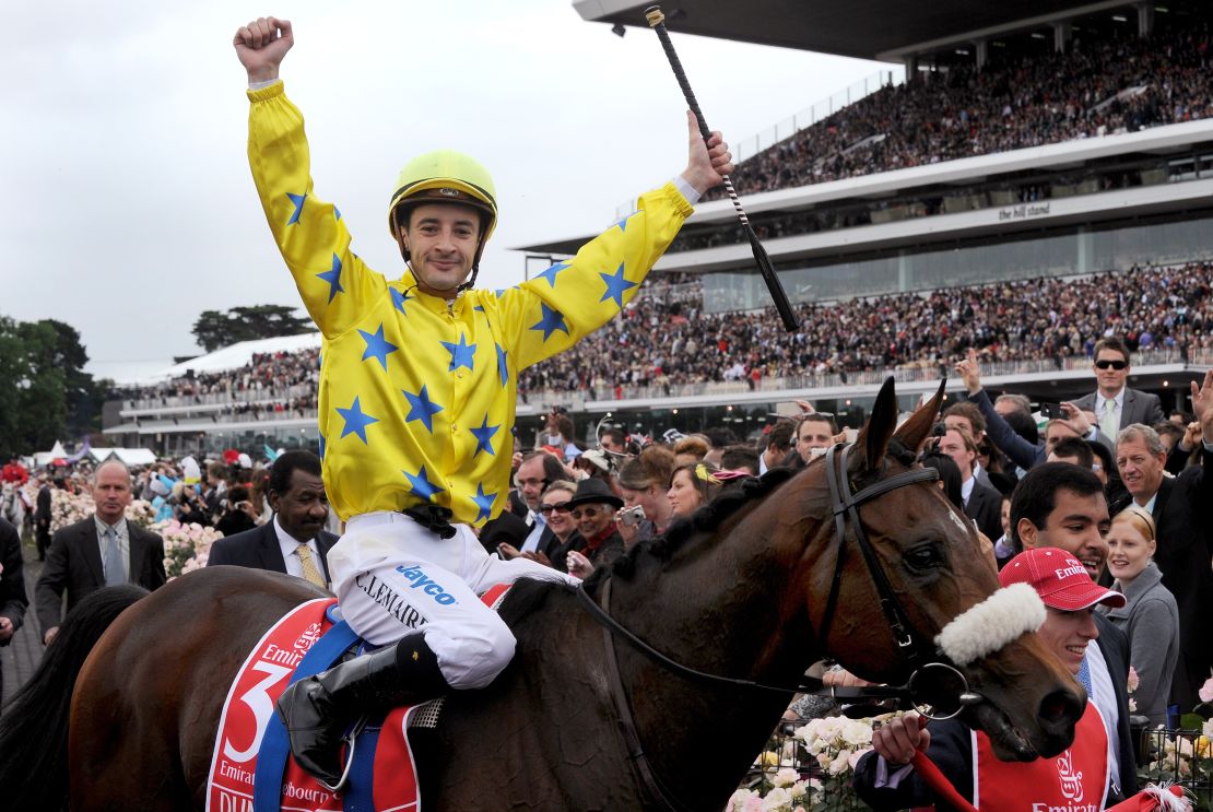 Dunaden and jockey Christophe Lemaire won the 2011 Melbourne Cup.