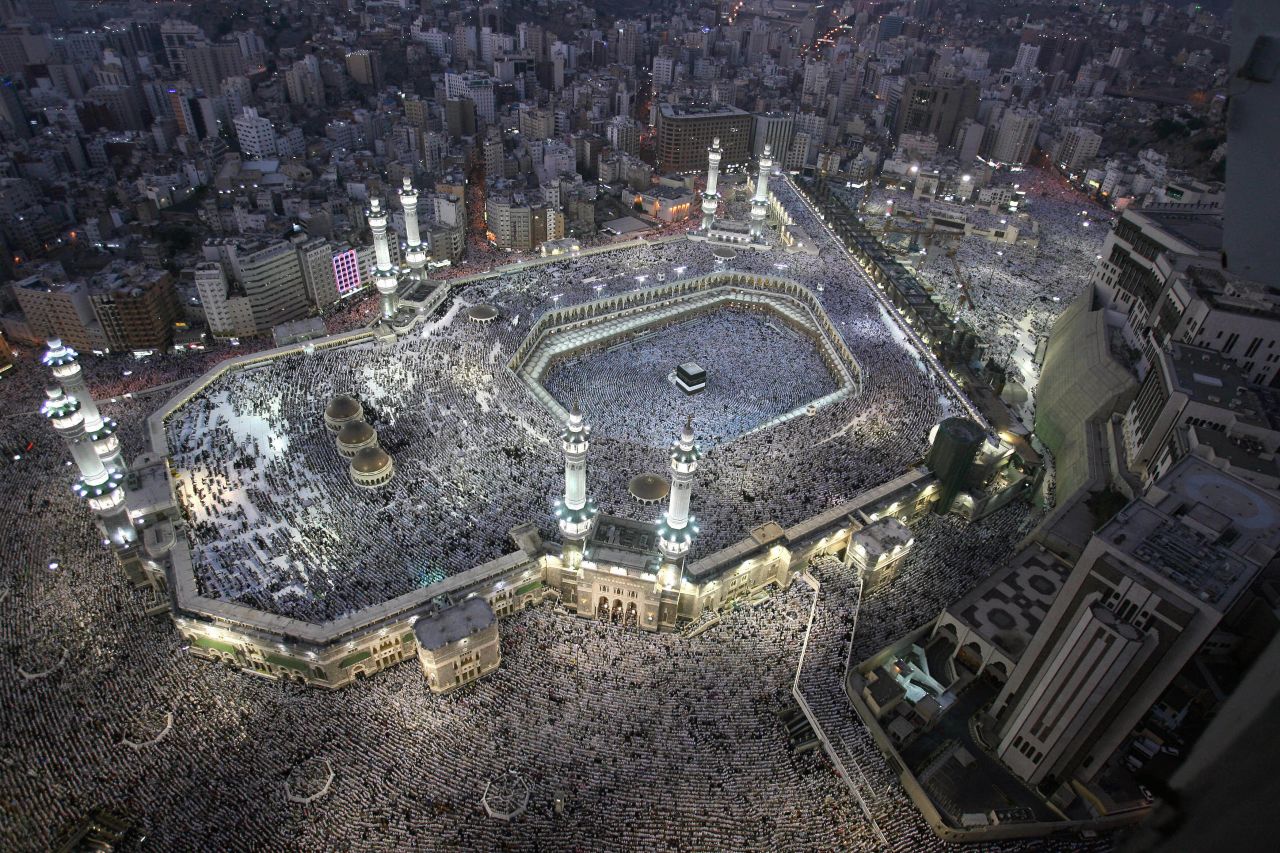 A bird's eye view of Mecca's Grand Mosque during the annual Hajj pilgrimage. This year, up to three million pilgrims will travel to the holiest city in Islam, believed to be the birth place of the prophet Mohammed.   