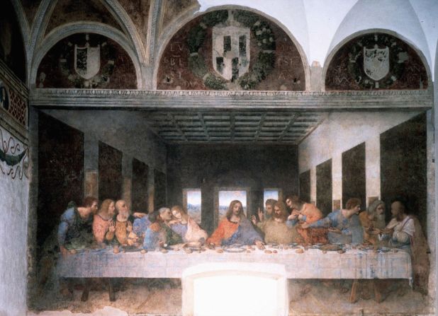 Da Vinci's fresco in the church of Santa Maria delle Grazie in Milan was commissioned by his patron Ludovico Sforza, the Duke of Milan. The artist's genius is seen "especially in the use of light and strong perspective," according to UNESCO. Repeated conservation programmes have been carried out, the most recent over the past 20 years.