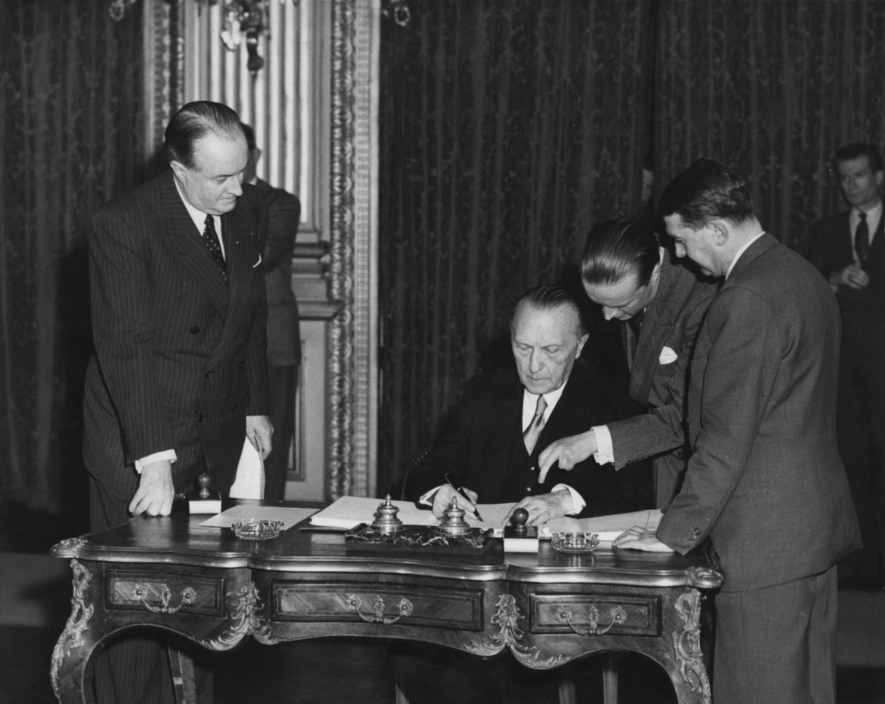 The ECSC, which came into being with the signing of the Treaty of Paris, on 18 April 1951, was designed to make war between France and Germany "not merely unthinkable, but materially impossible."