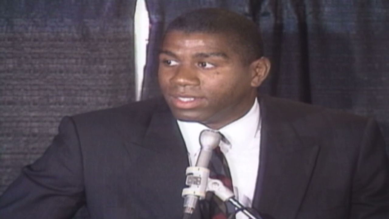 NBA legend <a href="http://www.cnn.com/2013/06/20/us/magic-johnson-fast-facts/">Earvin "Magic" Johnson</a> called a press conference on November 7, 1991, to announce that he would be retiring from professional basketball after learning that he was HIV-positive.
