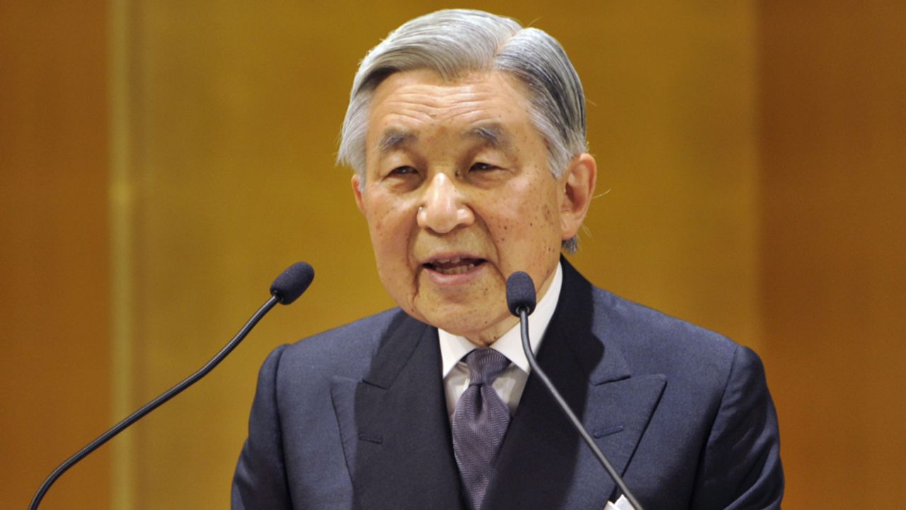 Japanese Emperor Akihito delivers a speech during the Japan Sports 100th anniversary ceremony in Tokyo on July 16, 2011.     