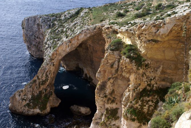 This stunning rock formation sits on the southwestern coast of Malta. On days when the water is calm, you can tour the Blue Grotto and nearby caves by boat.