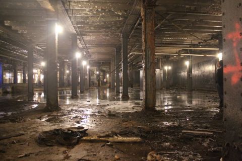 A recent photograph shows the current state of the Delancey Street subway terminal after 60 years of neglect