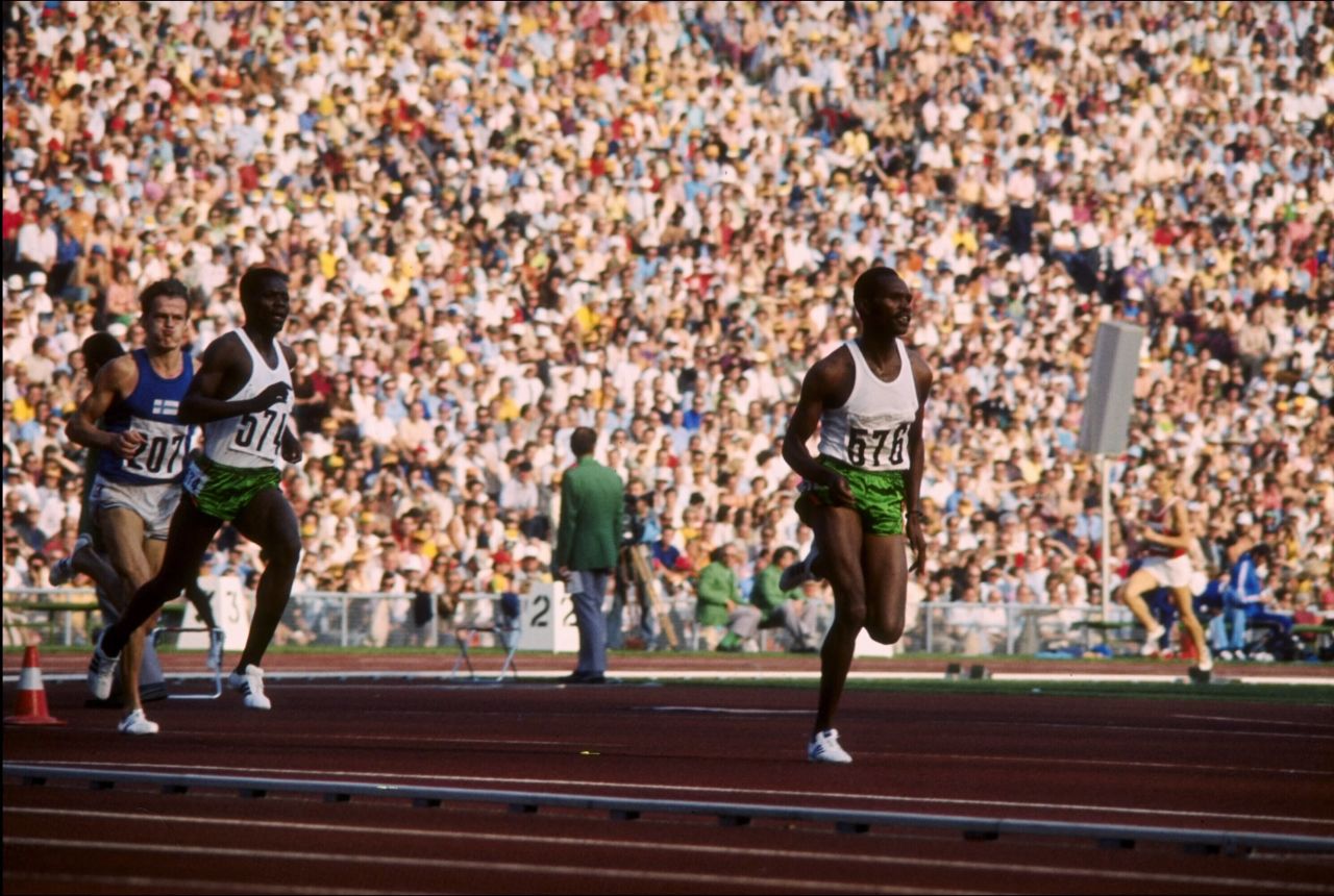 Kip Keino stretches his legs at the 1972 Olympic Games in Munich, Germany. 
