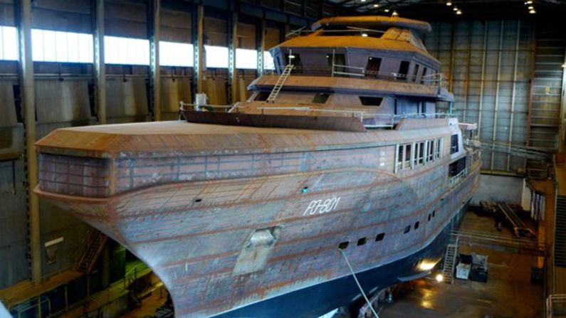 The superyacht is currently being built in Norway and is about 18 months away from completion, its owners say.
