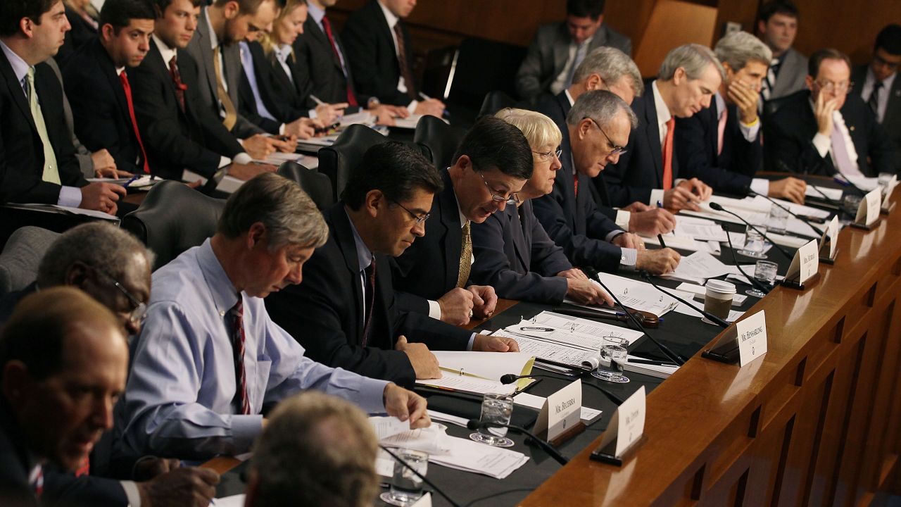 Members of the House and Senate participate in a Joint Deficit Reduction Committee hearing October 26 in Washington, DC. The committee is tasked with finding $1.5 trillion in deficit reduction by Thanksgiving.