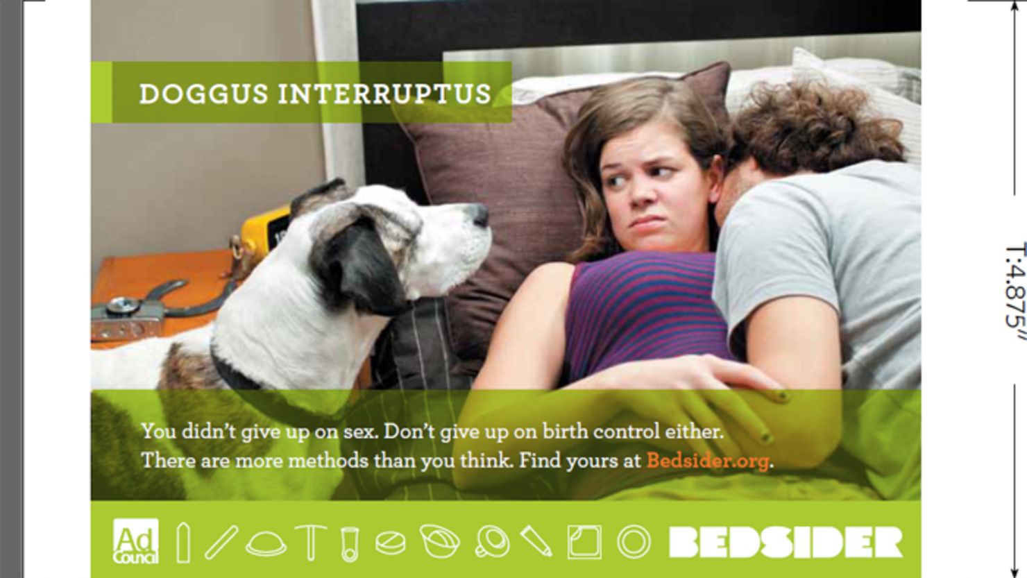 A dog keeps his eye on a couple in this campaign ad.