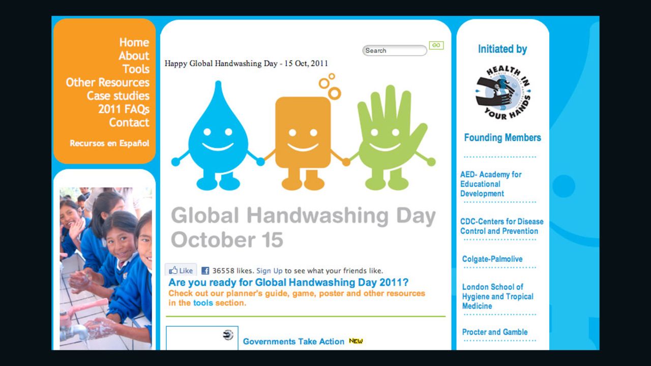Global Handwashing Day targets children and schools in developing countries.