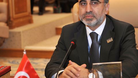 Turkish Energy Minister Taner Yildiz, pictured in February,  said Turkey may re-examine supplying Syria with electricity. 
