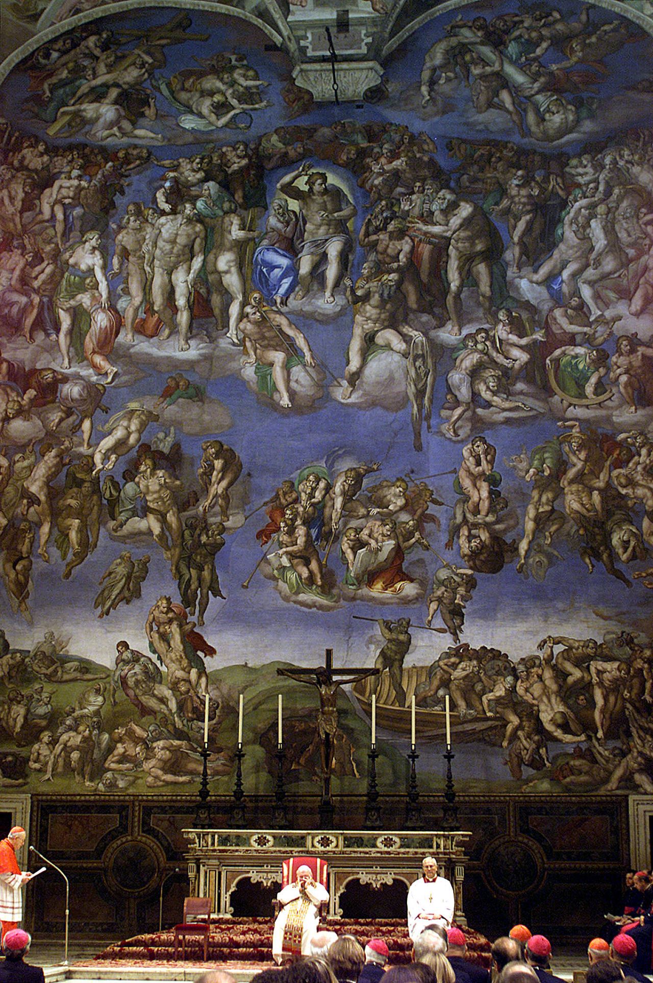 Michelangelo's "Last Judgement" at the Sistine Chapel in the Vatican is believed by some to contain coded messages preaching religious tolerance.