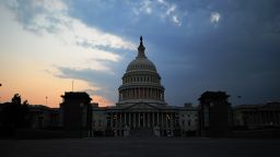 The Capitol building is pictured at dusk in Washington, DC, on July 29, 2011. 