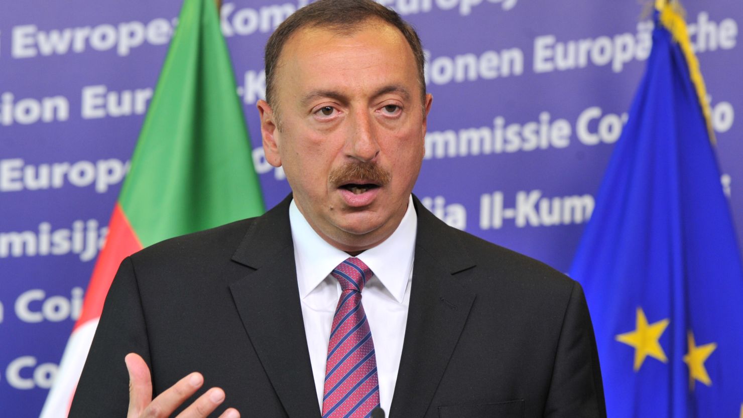 An Amnesty official said that Ilham Aliyev, pictured here in June, uses techniques described as despotic in other parts of the world. 
