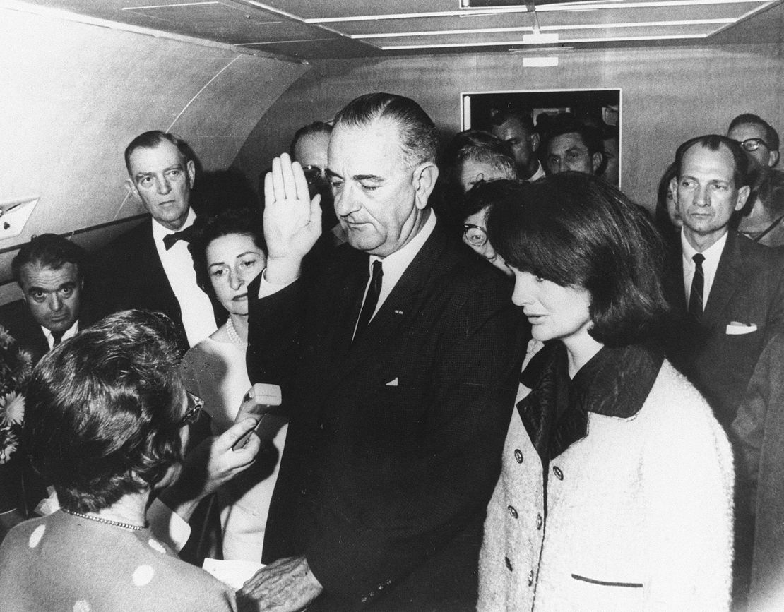 Vice President Lyndon Johnson being sworn in as president after JFK's assassination may be the most famous picture ever taken aboard a presidential aircraft.
