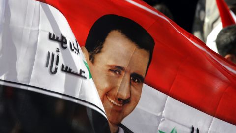Syrians turned out in support of President Bashar al-Assad duringa rally in Damascus on Sunday.