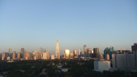 This photo, taken from CNN's Beijing Bureau in September, shows the city on a blue sky day.