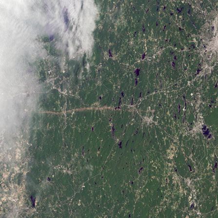 The thin horizontal strip of brown snaking across this NASA satellite image is the trail of destruction caused by a <a href="index.php?page=&url=http%3A%2F%2Fearthobservatory.nasa.gov%2FIOTD%2Fview.php%3Fid%3D50854" target="_blank" target="_blank">tornado on June 1</a> as it tore across southwest and south-central Massachusetts.  It continued for 39 miles (63 kilometers), says NASA, and in some places measured half-a-mile in diameter. The WMO reports that it was one of the most active tornado seasons on record. 157 people lost their lives -- the deadliest in the U.S. since 1947 -- in <a href="index.php?page=&url=http%3A%2F%2Fedition.cnn.com%2F2011%2FOPINION%2F05%2F29%2Fhunter.tornado.joplin%2Findex.html">Joplin, Missouri</a> in May.     