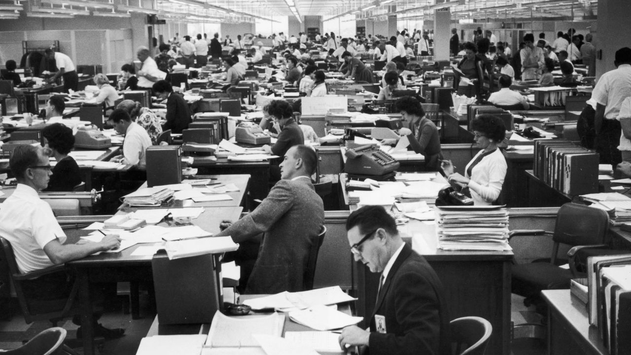 Could this type of office be a thing of the past? Future offices spaces could be like mobile meeting places where workers gather.