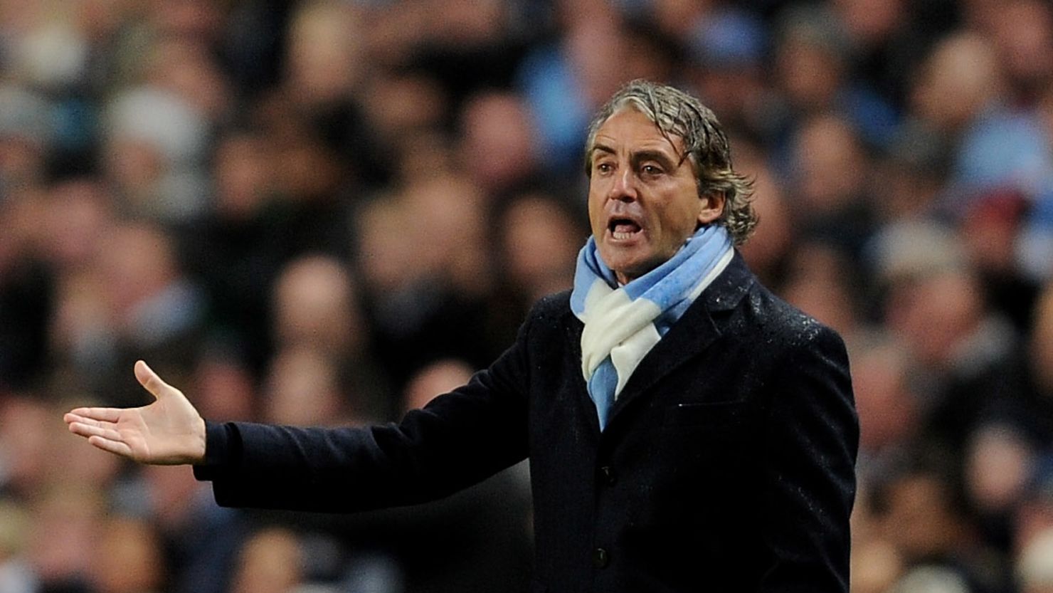 City manager Roberto Mancini has led to the club to the top of the Premier League table this season.