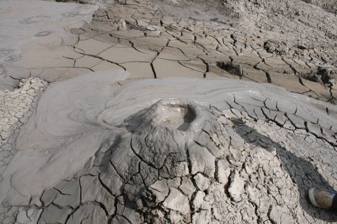 The mud volcanoes that can be found in the foothills overlooking the Caspian Sea, near Baku.  "They bubble like a boiling pot of mud (and) they are not hot," says iReporter David Garcia.