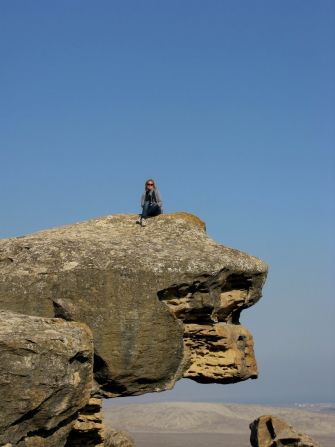 Ida Høltzel took this photo on a giant rock that "looks like a panther or a dog" in Qobustan, near Baku. The perch gave a "great view" of the surrounding countryside, she says. 