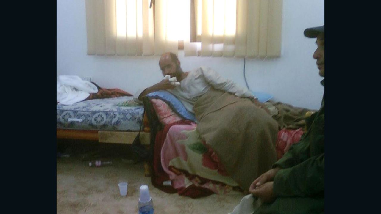 The Libyan National Transitional Council provided this photo it says is Saif al-Islam Gadhafi after his capture Saturday. 