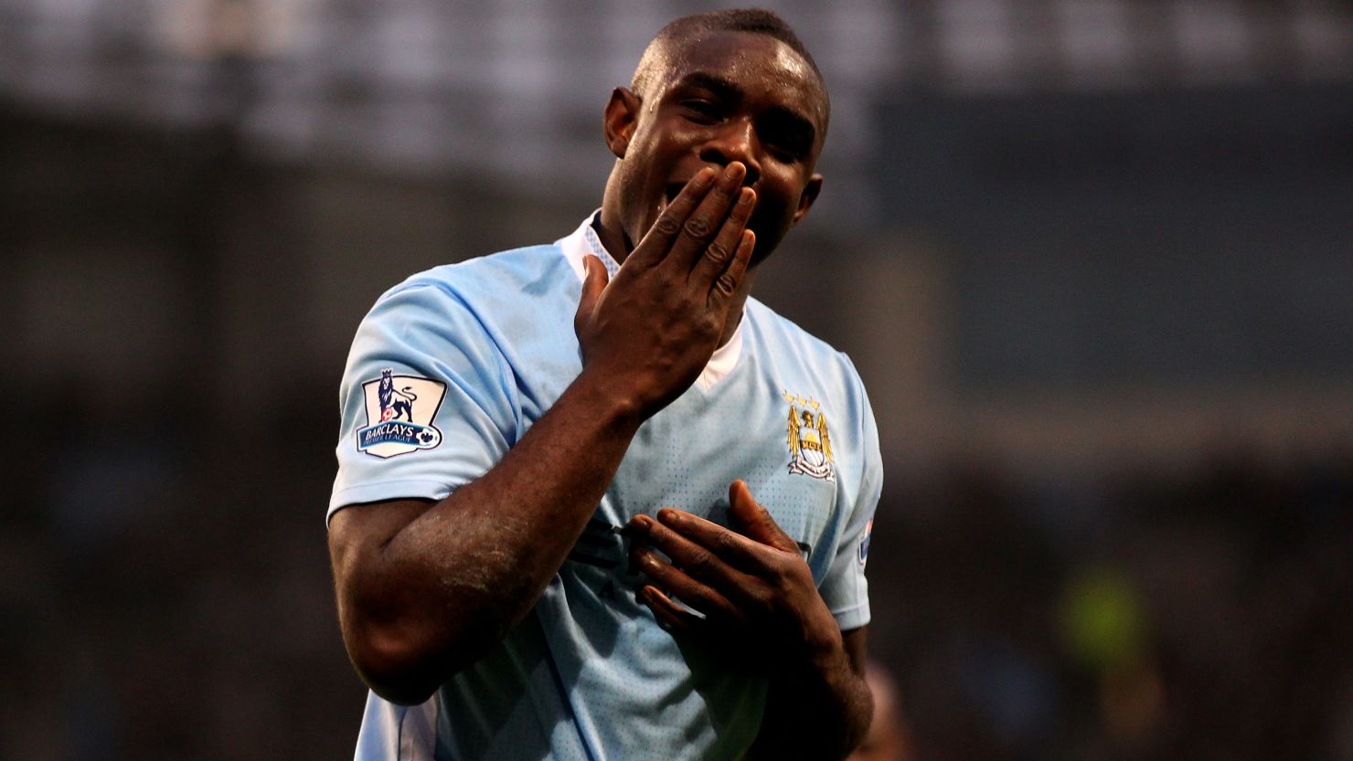 Micah Richards celebrates after scoring Manchester City's second goal against Newcastle United on Saturday.
