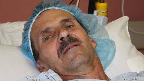 ALS patient Richard Grosjean, the first patient in an approved clinical trial to have stem cells injected into the cervical area of the spinal cord.