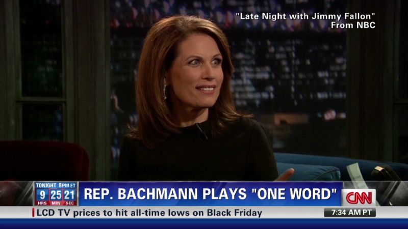 Bachmann jokes about candidates