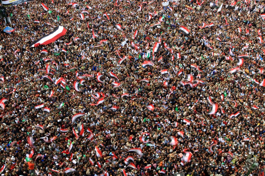 Protesters fill Tahrir Square in Cairo on Friday, November 18.