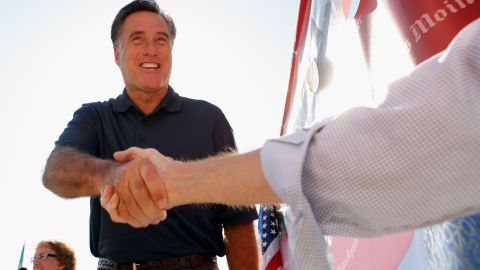 Republican presidential candidate Mitt Romney, who is facing resistance among some social conservatives, campaigns at the Iowa State Fair in Des Moines this summer.