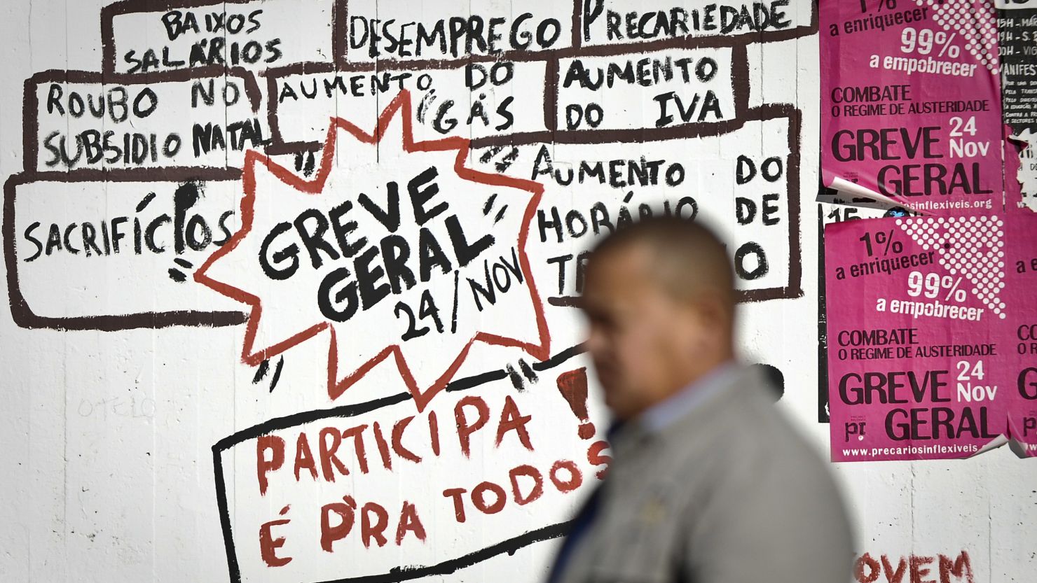 Portugal's strike was called by two of the country's main unions amid widespread anger at proposed austerity measures.