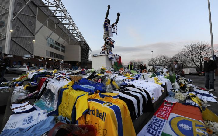Tributes swamped Leeds United's Elland Road ground as fans struggled to take in news of his death.