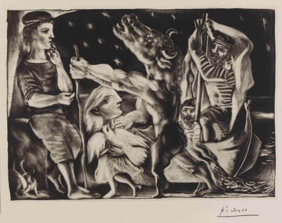 The British Museum is celebrating after it acquired a complete set of Pablo Picasso's Vollard Suite of etchings, including "Blind Minotaur led by a little girl in the night."